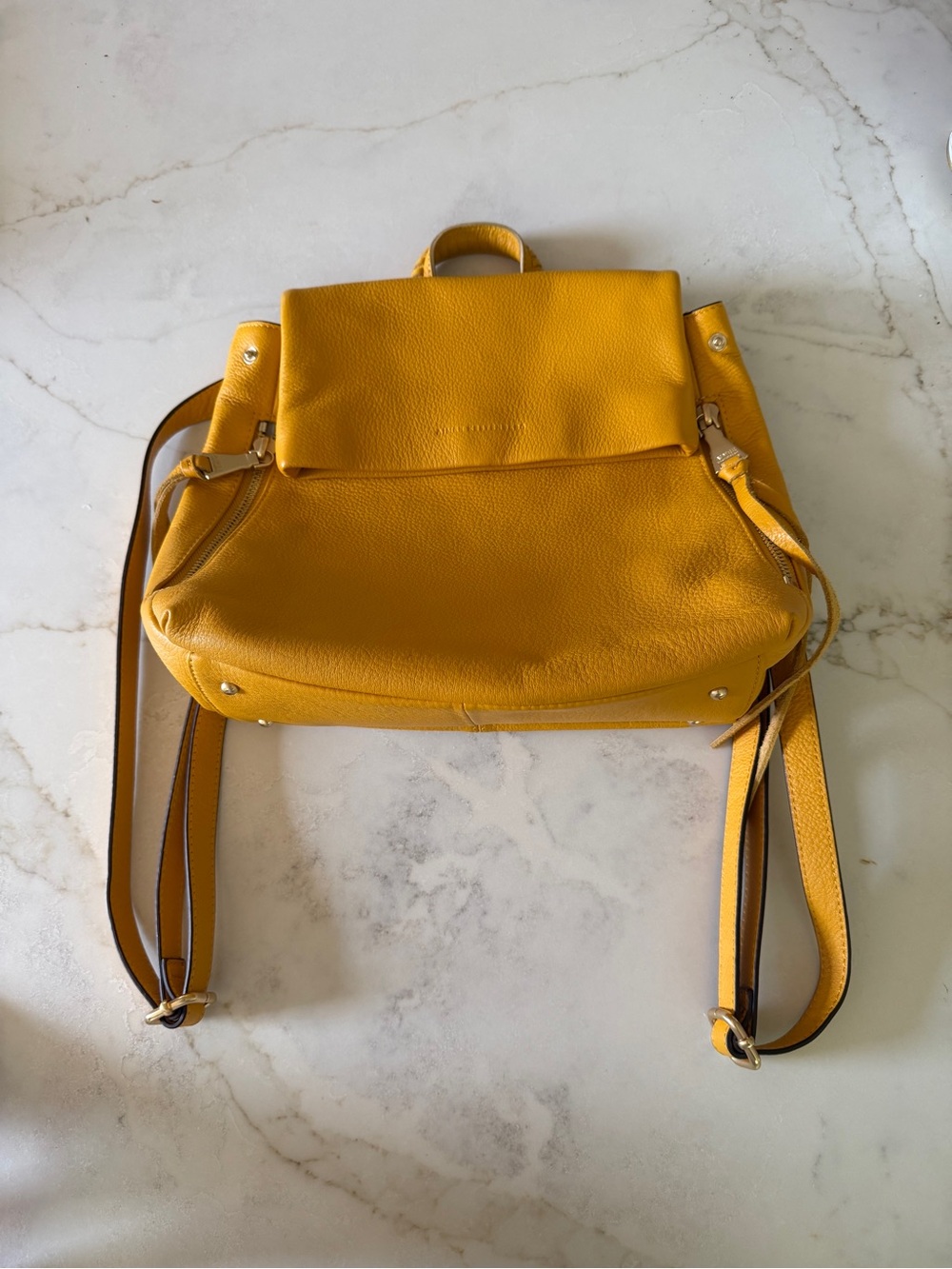 Aimee Kestenberg Bali leather backpack yellow